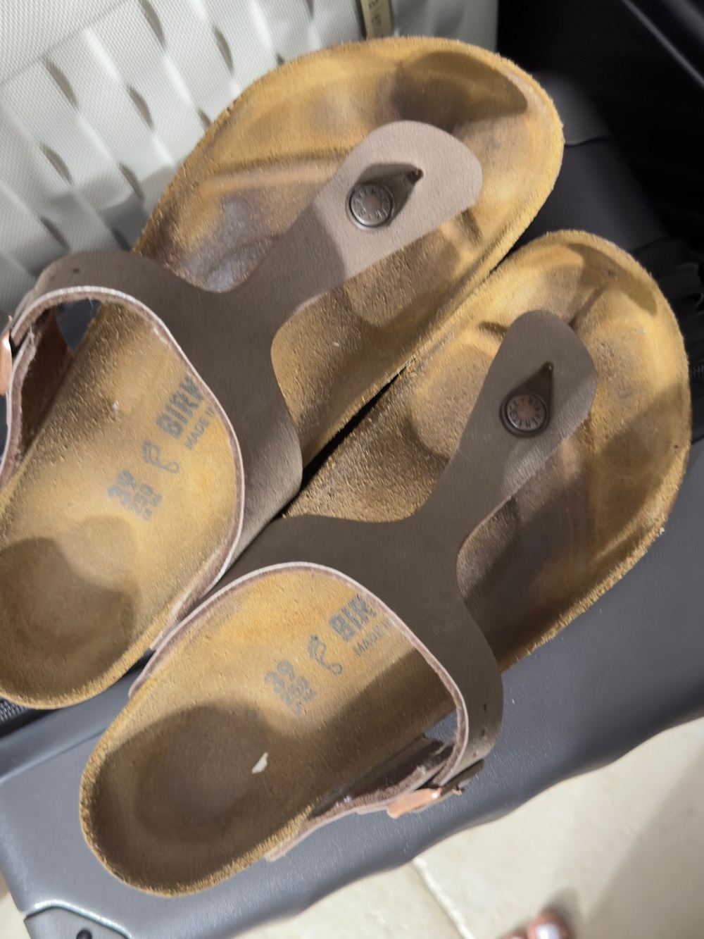 Birkenstock Brown Leather Thong Sandals